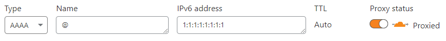 Cloudflare DNS AAAA record