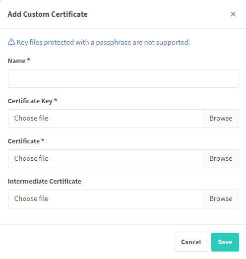 Adding a custom certificate in Nginx Proxy Manager